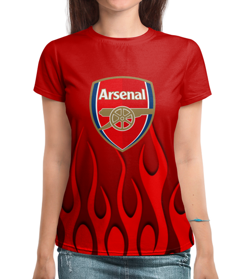 Заказать женскую футболку в Москве. Футболка с полной запечаткой (женская)  Arsenal от THE_NISE  - готовые дизайны и нанесение принтов.
