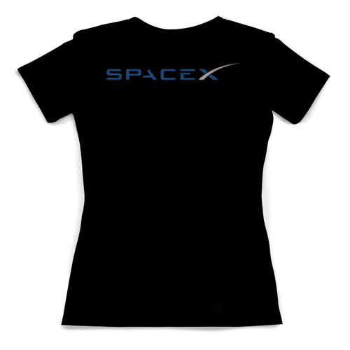 Заказать женскую футболку в Москве. Футболка с полной запечаткой (женская) SpaceX от The Spaceway  - готовые дизайны и нанесение принтов.