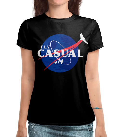 Заказать женскую футболку в Москве. Футболка с полной запечаткой (женская) Fly Casual от T-shirt print  - готовые дизайны и нанесение принтов.