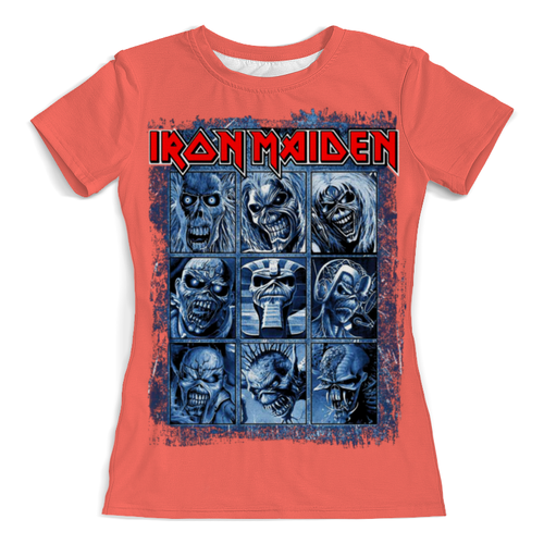 Заказать женскую футболку в Москве. Футболка с полной запечаткой (женская) Iron Maiden Band от Leichenwagen - готовые дизайны и нанесение принтов.