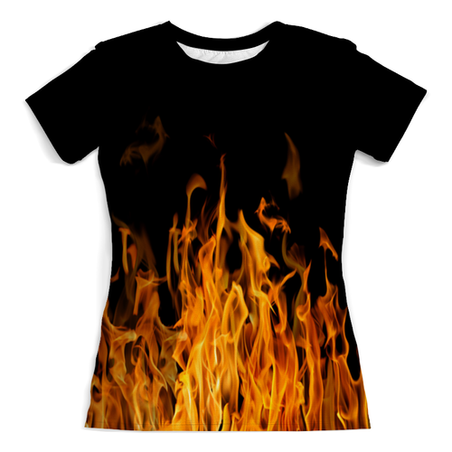 Заказать женскую футболку в Москве. Футболка с полной запечаткой (женская) Огонь от THE_NISE  - готовые дизайны и нанесение принтов.
