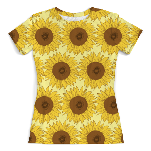 Заказать женскую футболку в Москве. Футболка с полной запечаткой (женская) Sunflower от frau - готовые дизайны и нанесение принтов.