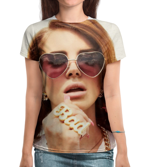 Заказать женскую футболку в Москве. Футболка с полной запечаткой (женская) Lana Del Rey от sandster - готовые дизайны и нанесение принтов.