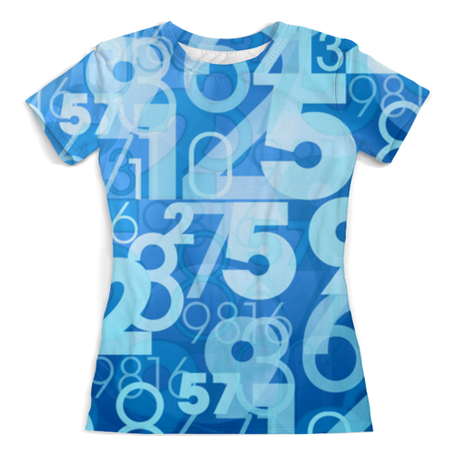 Заказать женскую футболку в Москве. Футболка с полной запечаткой (женская) Вселенная чисел от Александр - готовые дизайны и нанесение принтов.