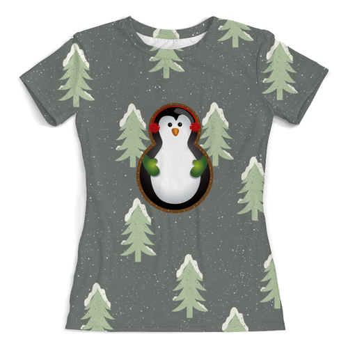 Заказать женскую футболку в Москве. Футболка с полной запечаткой (женская) пингвин от THE_NISE  - готовые дизайны и нанесение принтов.