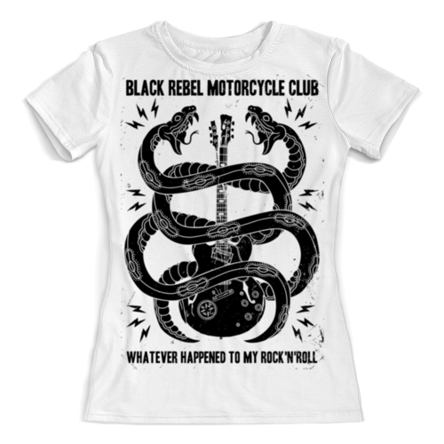 Заказать женскую футболку в Москве. Футболка с полной запечаткой (женская) Black Rebel Motorcycle Club от geekbox - готовые дизайны и нанесение принтов.