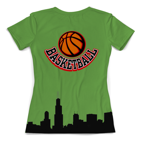 Заказать женскую футболку в Москве. Футболка с полной запечаткой (женская) Chicago Bulls от Виктор Гришин - готовые дизайны и нанесение принтов.