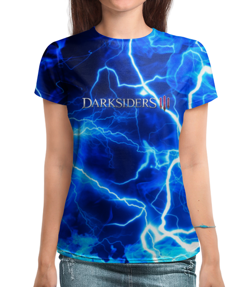 Заказать женскую футболку в Москве. Футболка с полной запечаткой (женская) Darksiders 3 от THE_NISE  - готовые дизайны и нанесение принтов.