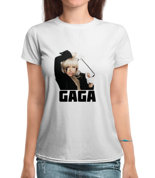 Заказать женскую футболку в Москве. Футболка с полной запечаткой (женская) Lady Gaga от THE_NISE  - готовые дизайны и нанесение принтов.