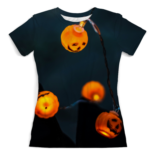 Заказать женскую футболку в Москве. Футболка с полной запечаткой (женская) Хэллоуин от FireFoxa - готовые дизайны и нанесение принтов.