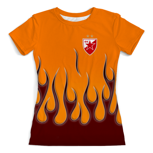 Заказать женскую футболку в Москве. Футболка с полной запечаткой (женская) Crvena zvezda от THE_NISE  - готовые дизайны и нанесение принтов.