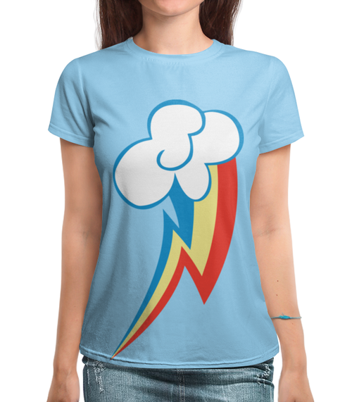 Заказать женскую футболку в Москве. Футболка с полной запечаткой (женская) Rainbow Dash / Рейнбоу Дэш от crash - готовые дизайны и нанесение принтов.