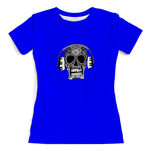 Заказать женскую футболку в Москве. Футболка с полной запечаткой (женская) череп от THE_NISE  - готовые дизайны и нанесение принтов.