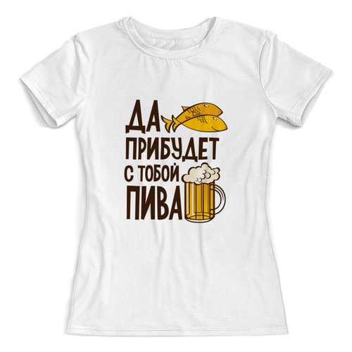Заказать женскую футболку в Москве. Футболка с полной запечаткой (женская) Пиво с рыбкой от THE_NISE  - готовые дизайны и нанесение принтов.