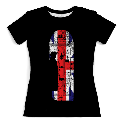 Заказать женскую футболку в Москве. Футболка с полной запечаткой (женская) Шерлок  от T-shirt print  - готовые дизайны и нанесение принтов.