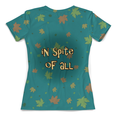 Заказать женскую футболку в Москве. Футболка с полной запечаткой (женская) Я люблю Осень от PolinaPo - готовые дизайны и нанесение принтов.