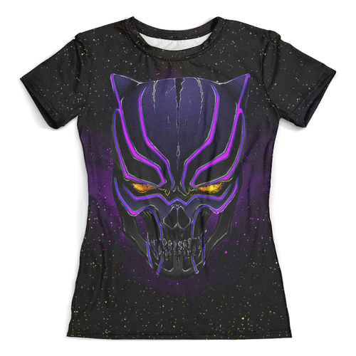 Заказать женскую футболку в Москве. Футболка с полной запечаткой (женская) Skull Panther от balden - готовые дизайны и нанесение принтов.