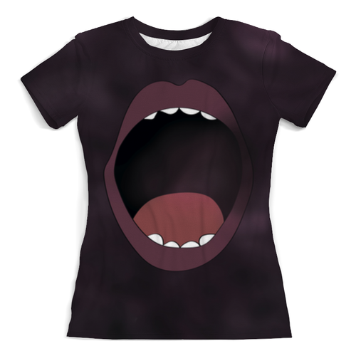 Заказать женскую футболку в Москве. Футболка с полной запечаткой (женская) Винные губы от oxygenelly - готовые дизайны и нанесение принтов.