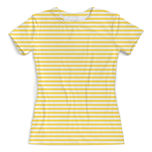 Заказать женскую футболку в Москве. Футболка с полной запечаткой (женская) Тельняшка жёлтая от Виктор Гришин - готовые дизайны и нанесение принтов.