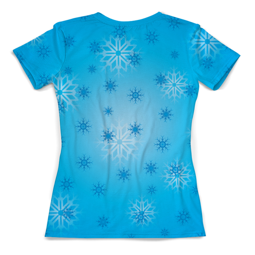 Заказать женскую футболку в Москве. Футболка с полной запечаткой (женская) Снежинка от valezar - готовые дизайны и нанесение принтов.