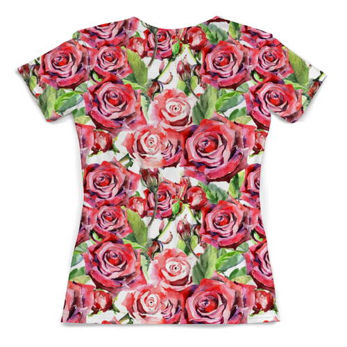 Заказать женскую футболку в Москве. Футболка с полной запечаткой (женская) сад роз от THE_NISE  - готовые дизайны и нанесение принтов.