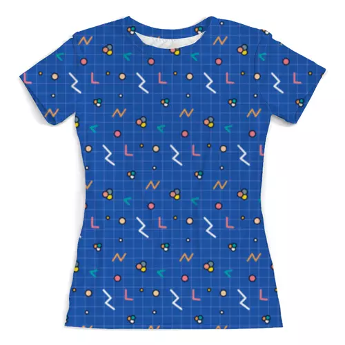 Заказать женскую футболку в Москве. Футболка с полной запечаткой (женская) Blue Abstraction от skynatural - готовые дизайны и нанесение принтов.