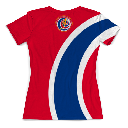 Заказать женскую футболку в Москве. Футболка с полной запечаткой (женская) Сборная Коста-Рики от geekbox - готовые дизайны и нанесение принтов.