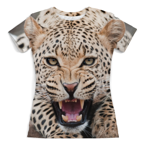 Заказать женскую футболку в Москве. Футболка с полной запечаткой (женская) Леопард от Виктор Гришин - готовые дизайны и нанесение принтов.
