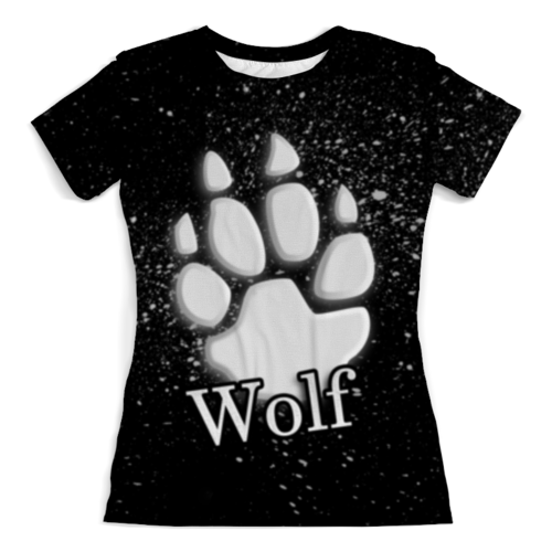 Заказать женскую футболку в Москве. Футболка с полной запечаткой (женская) Лапа волка от weeert - готовые дизайны и нанесение принтов.
