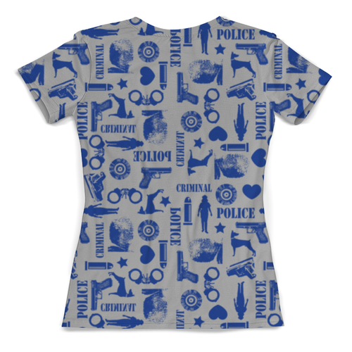 Заказать женскую футболку в Москве. Футболка с полной запечаткой (женская) Criminal Police от balden - готовые дизайны и нанесение принтов.