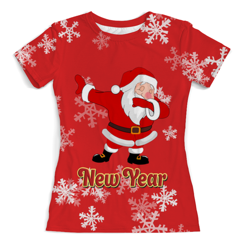 Заказать женскую футболку в Москве. Футболка с полной запечаткой (женская) Дед Мороз от weeert - готовые дизайны и нанесение принтов.