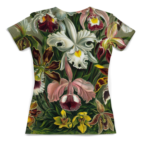 Заказать женскую футболку в Москве. Футболка с полной запечаткой (женская) Орхидеи для любимой от Apfelbaum - готовые дизайны и нанесение принтов.