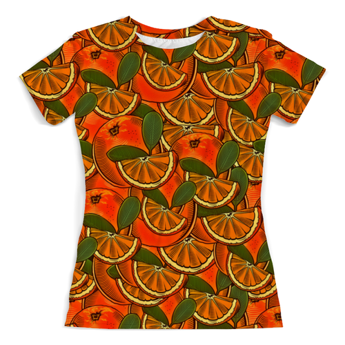 Заказать женскую футболку в Москве. Футболка с полной запечаткой (женская) Апельсин от THE_NISE  - готовые дизайны и нанесение принтов.