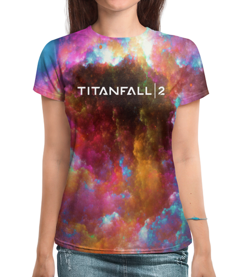 Заказать женскую футболку в Москве. Футболка с полной запечаткой (женская) Titanfall от THE_NISE  - готовые дизайны и нанесение принтов.
