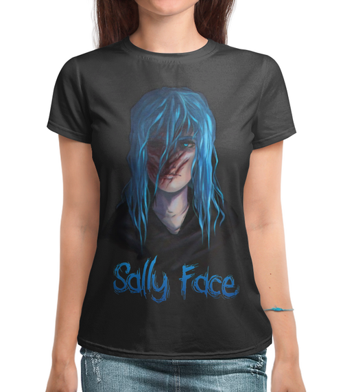 Заказать женскую футболку в Москве. Футболка с полной запечаткой (женская) Sally Face   от T-shirt print  - готовые дизайны и нанесение принтов.