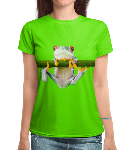 Заказать женскую футболку в Москве. Футболка с полной запечаткой (женская) лягушка от THE_NISE  - готовые дизайны и нанесение принтов.