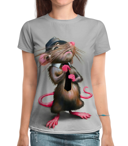 Заказать женскую футболку в Москве. Футболка с полной запечаткой (женская) Год крысы    от T-shirt print  - готовые дизайны и нанесение принтов.