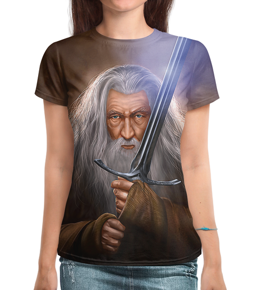 Заказать женскую футболку в Москве. Футболка с полной запечаткой (женская) The Hobbit от balden - готовые дизайны и нанесение принтов.