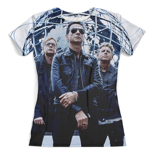 Заказать женскую футболку в Москве. Футболка с полной запечаткой (женская) Depeche Mode  от ПРИНТЫ ПЕЧАТЬ  - готовые дизайны и нанесение принтов.
