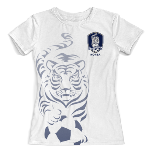 Заказать женскую футболку в Москве. Футболка с полной запечаткой (женская) Сборная Кореи от geekbox - готовые дизайны и нанесение принтов.