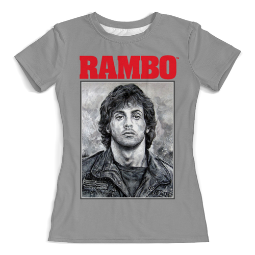 Заказать женскую футболку в Москве. Футболка с полной запечаткой (женская) Rambo от Leichenwagen - готовые дизайны и нанесение принтов.
