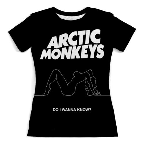 Заказать женскую футболку в Москве. Футболка с полной запечаткой (женская) Arctic Monkeys от geekbox - готовые дизайны и нанесение принтов.