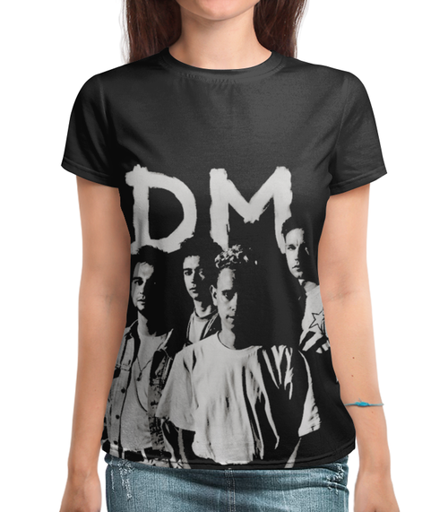 Заказать женскую футболку в Москве. Футболка с полной запечаткой (женская) Depeche Mode      от ПРИНТЫ ПЕЧАТЬ  - готовые дизайны и нанесение принтов.