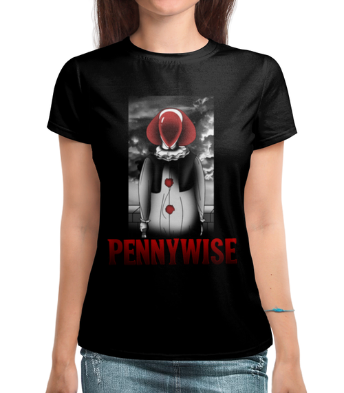 Заказать женскую футболку в Москве. Футболка с полной запечаткой (женская) PENNYWISE от T-shirt print  - готовые дизайны и нанесение принтов.