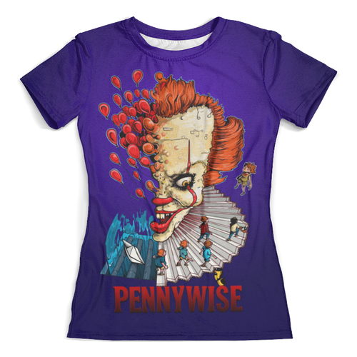 Заказать женскую футболку в Москве. Футболка с полной запечаткой (женская) Pennywise     от T-shirt print  - готовые дизайны и нанесение принтов.