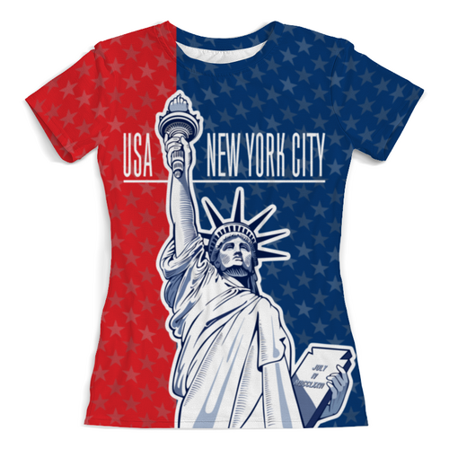 Заказать женскую футболку в Москве. Футболка с полной запечаткой (женская) New York City от balden - готовые дизайны и нанесение принтов.