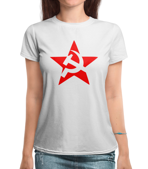 Заказать женскую футболку в Москве. Футболка с полной запечаткой (женская) Знак СССР от THE_NISE  - готовые дизайны и нанесение принтов.