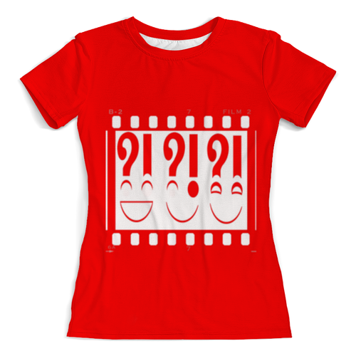Заказать женскую футболку в Москве. Футболка с полной запечаткой (женская) Красное восклицание от tanyazet - готовые дизайны и нанесение принтов.