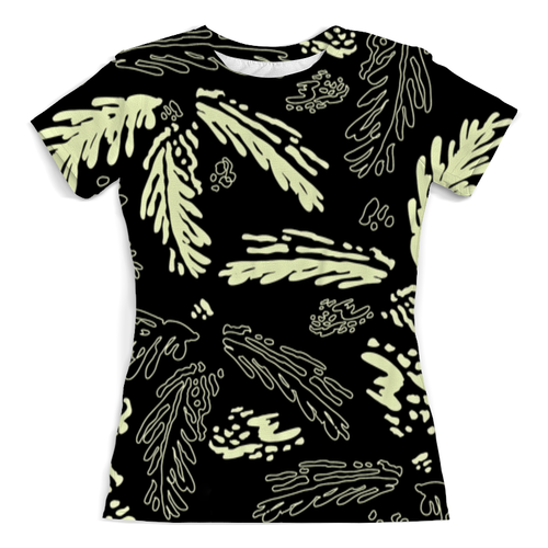 Заказать женскую футболку в Москве. Футболка с полной запечаткой (женская) Leaf Pattern от THE_NISE  - готовые дизайны и нанесение принтов.