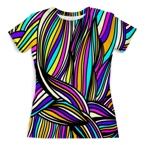 Заказать женскую футболку в Москве. Футболка с полной запечаткой (женская) Яркие полосы от THE_NISE  - готовые дизайны и нанесение принтов.